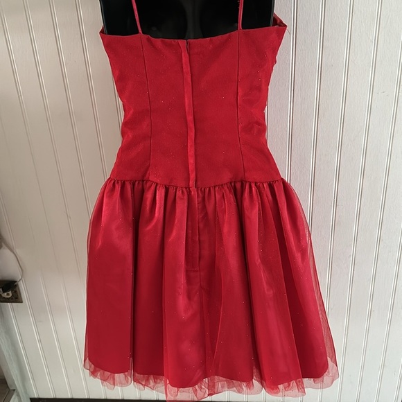 Like new! Jessica McClintock x Gunne Sax Spaghetti Strap Red Dress sz 5 - Picture 10 of 11